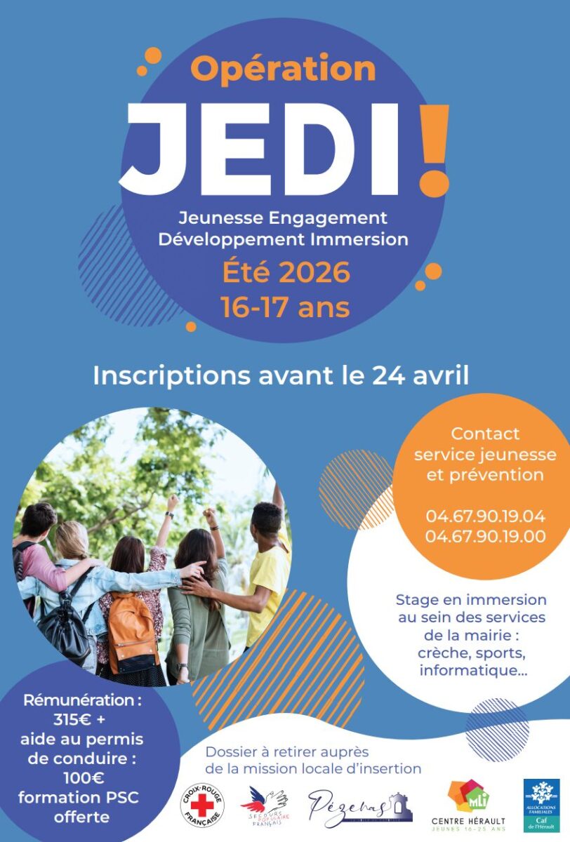 Les inscriptions au dispositif J.E.D.I sont ouvertes pour les jeunes Piscénois