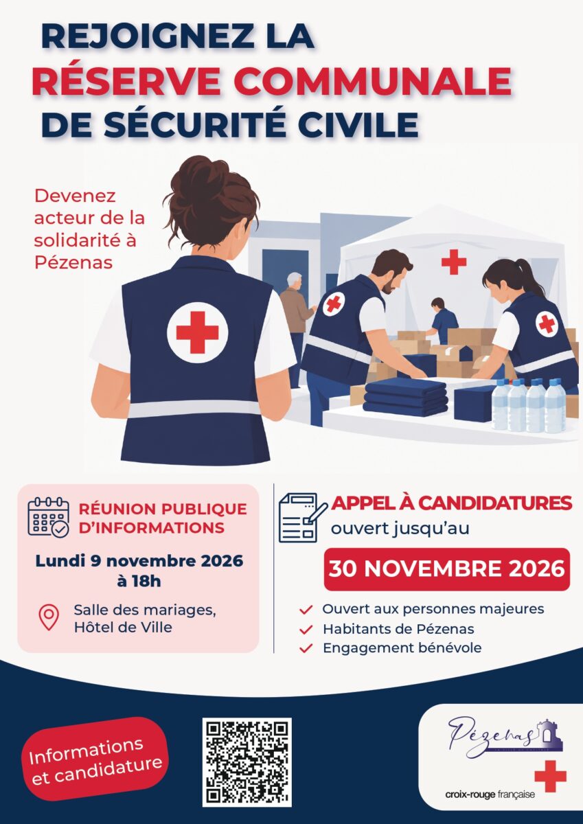 La Ville de Pézenas lance un appel à candidatures pour sa Réserve Communale de Sécurité Civile